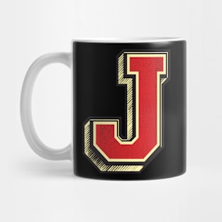 Alphabet Letter J ✪ Vintage Retro font typography style for birthday gifts Mug